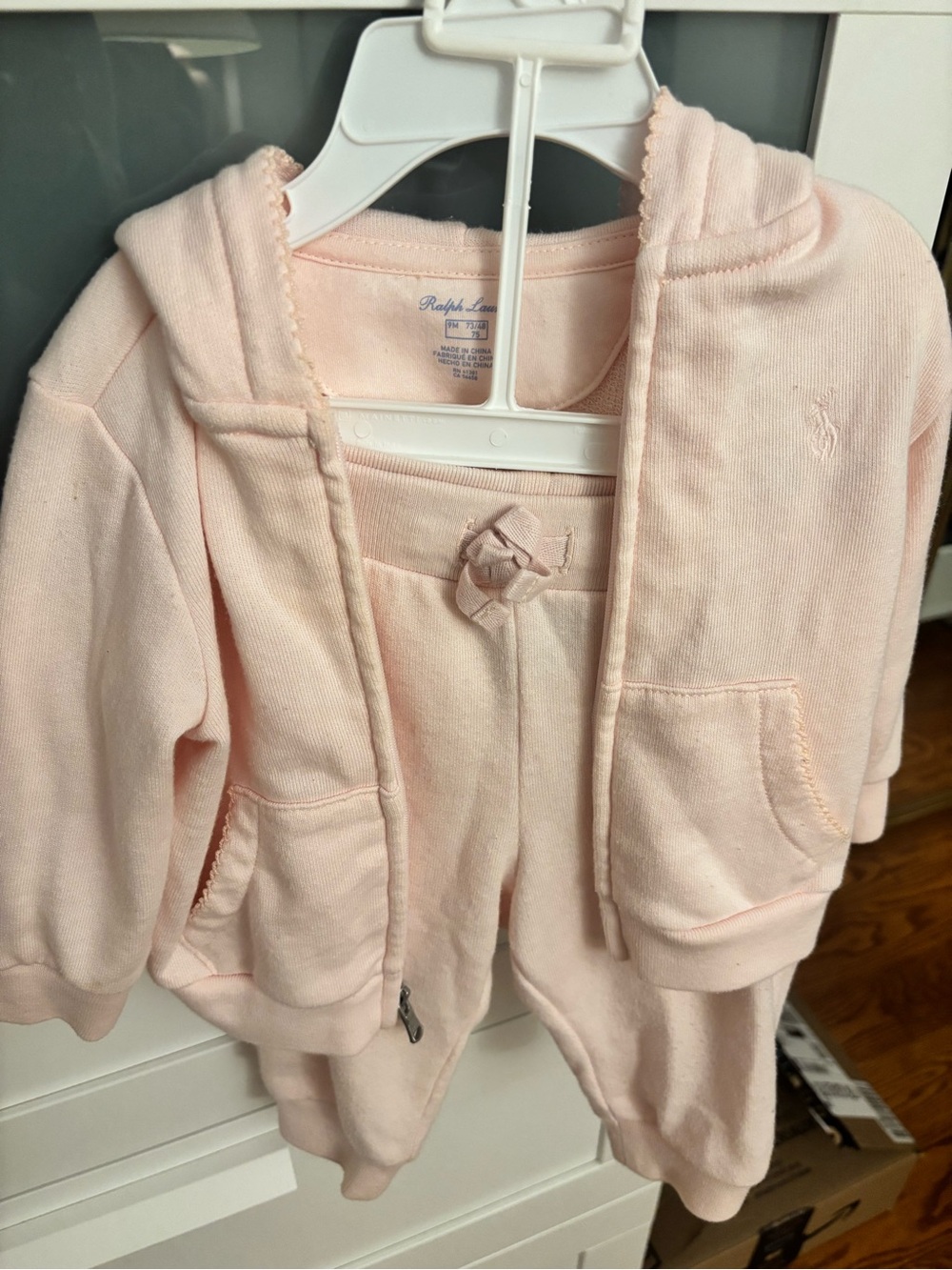 Ralph Lauren Pink Baby Hoodie & Jogger Set